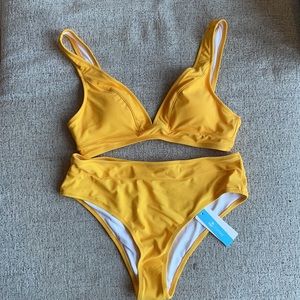 Cupshe Bright Yellow Wide Straps Bikini